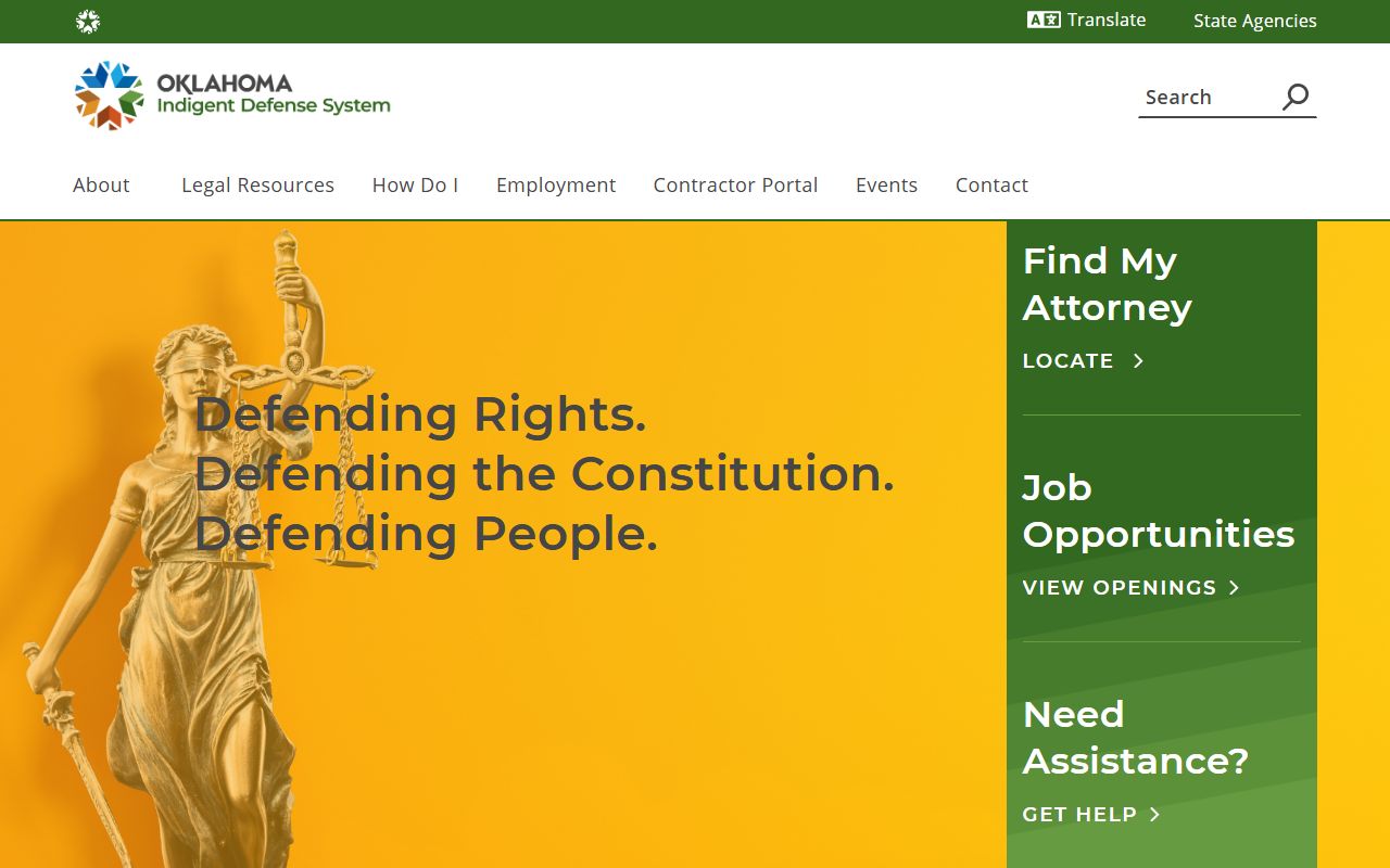 Oklahoma Indigent Defense System page tied to Kay County criminal court records