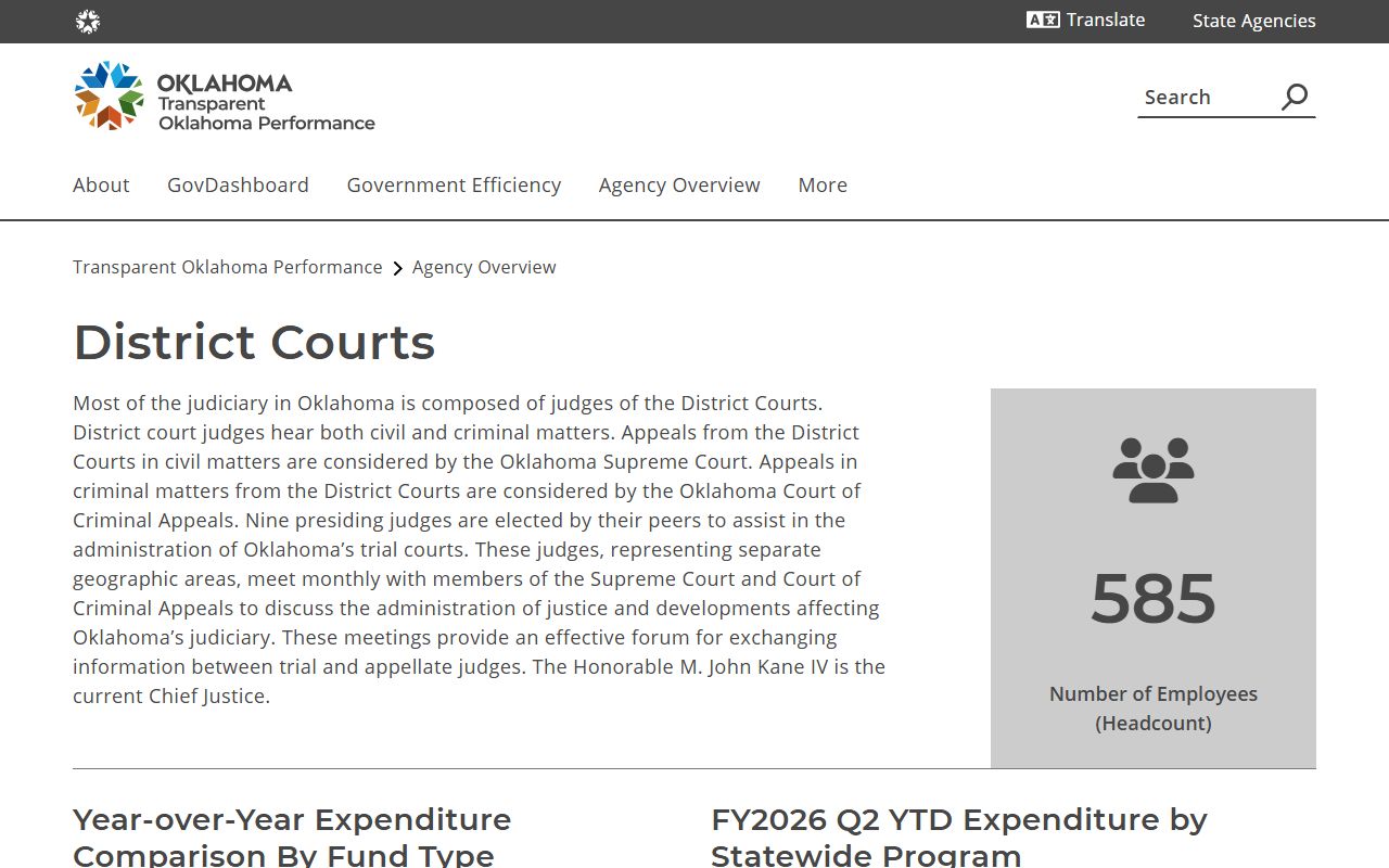 Oklahoma District Courts overview relevant to Kay County court records