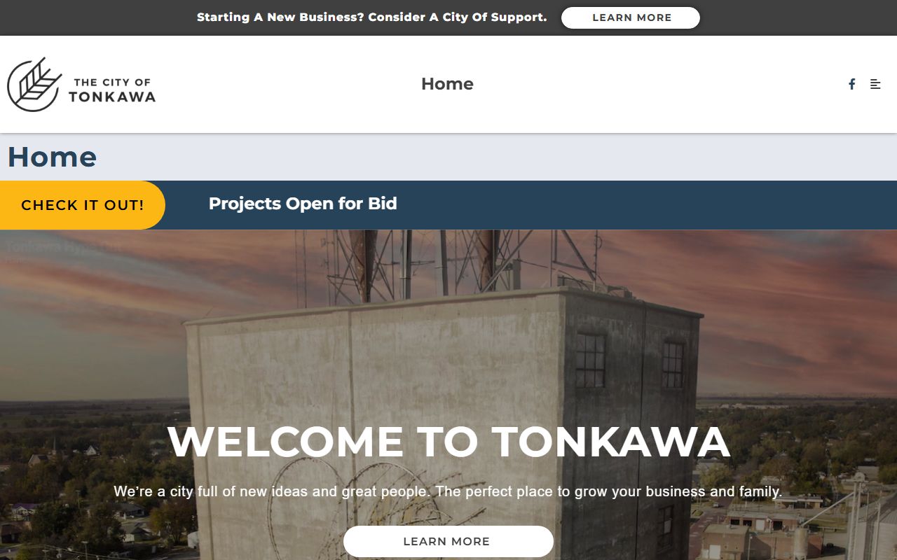 City of Tonkawa page giving regional context for Kay County court records