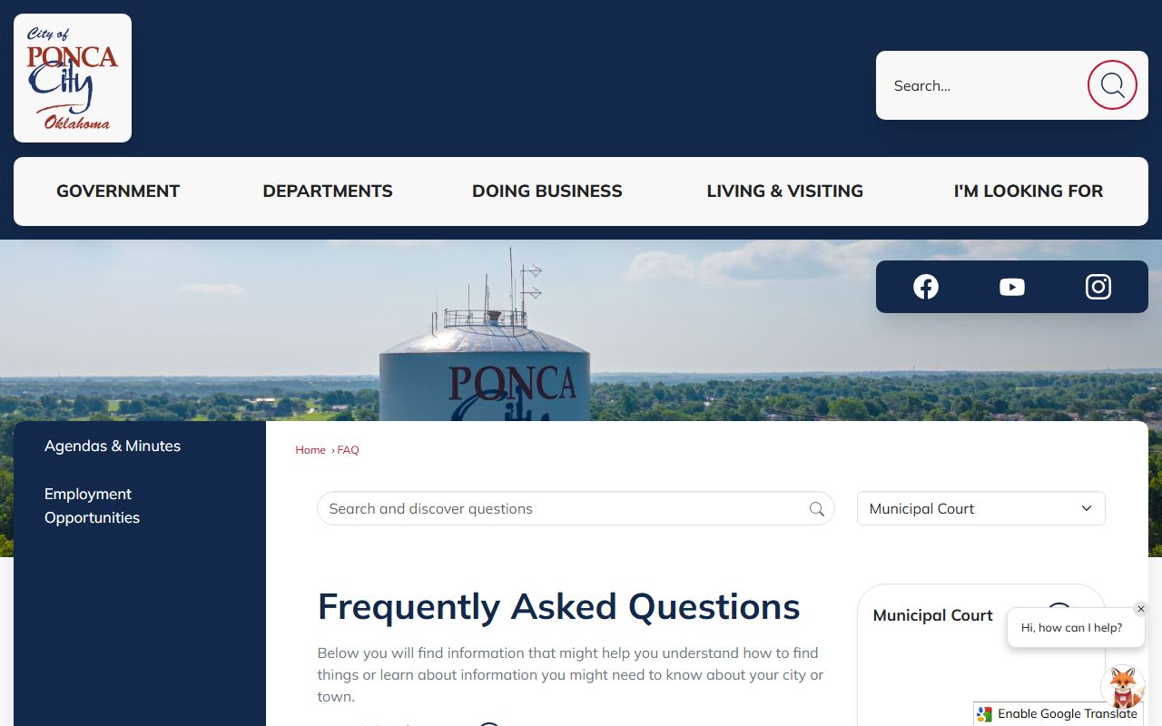 Kay County warrant resolution and payment answers on the Ponca City Municipal Court FAQ